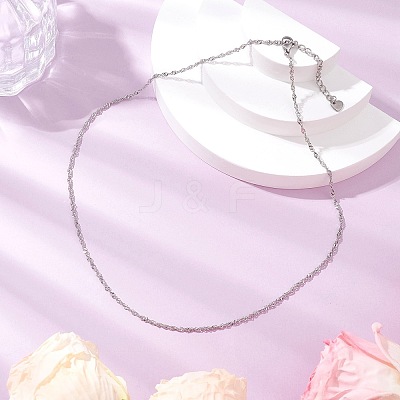 304 Stainless Steel Singapore Chain Necklaces NJEW-JN05167-02-1
