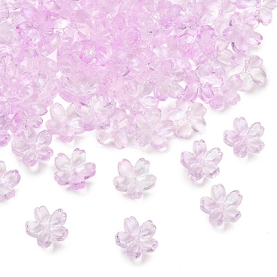 60G Baking Paint Transparent Glass Bead Caps DGLA-YW0001-63E-1