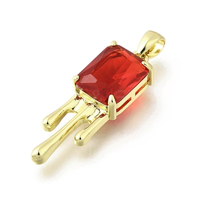 Brass Pave Cubic Zirconia Pendants KK-U072-33G-1
