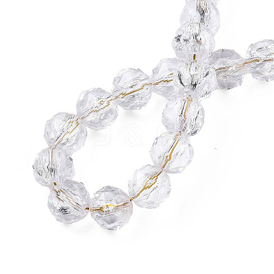 Transparent Crackle Glass Beads Strands X-GLAA-N051-02-1