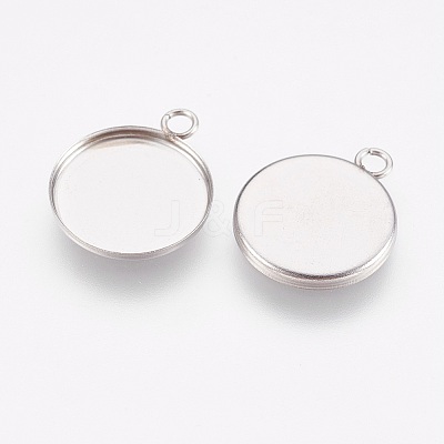 Tarnish Resistant 304 Stainless Steel Pendant Cabochon Settings STAS-I097-055-02P-1