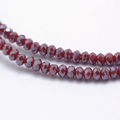 Electroplate Opaque Glass Beads Strands X-EGLA-J144-PL-B04-1