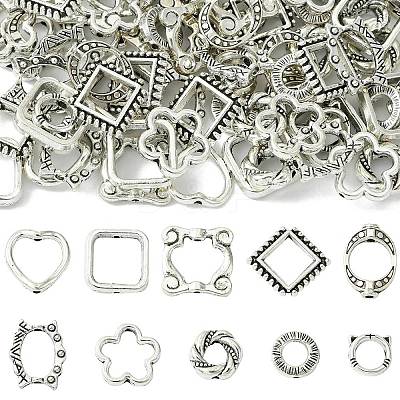 100Pcs 10 Styles Tibetan Style Alloy Bead Frame FIND-CJ0003-76-1