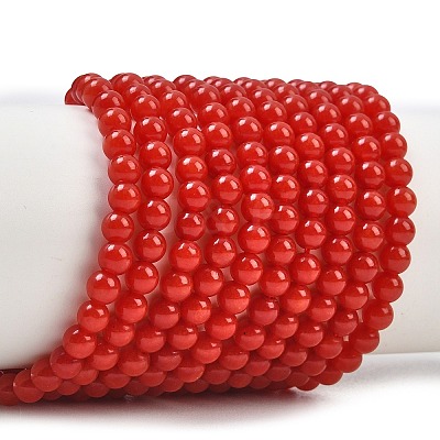 Natural Dyed White Jade Beads Strands GG-CBAEB22-B01-4mm-06-1