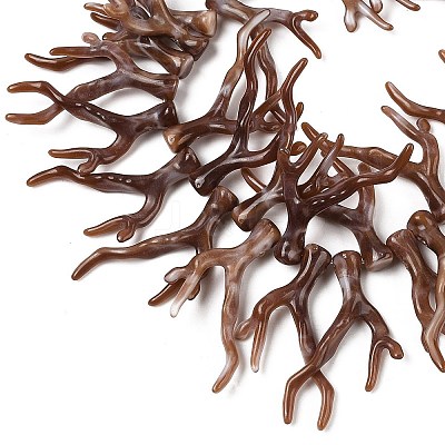 Opaque Acrylic Imitation Coral Beads Strands SACR-P033-02B-08-1