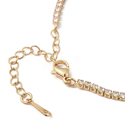 Brass Pave Clear Cubic Zirconia Tennis Bracelet Making KK-B189-05G-1