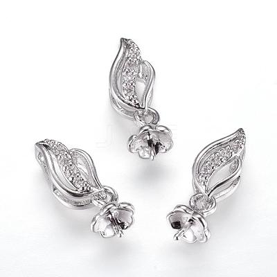 Long-Lasting Plated Brass Micro Pave Cubic Zirconia Peg Bails Pendants ZIRC-F063-28P-1