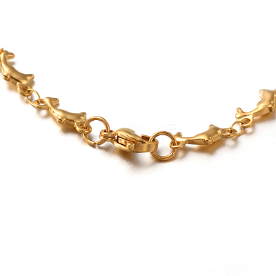 304 Stainless Steel Dolphin Link Bracelets BJEW-O076-03-1