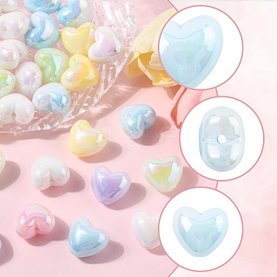 40Pcs UV Plating Acrylic Beads MACR-FS0002-18-1
