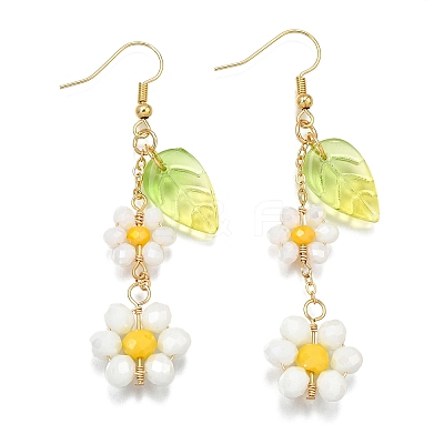 Electroplate Glass Dangle Earrings EJEW-TA00652-01-1