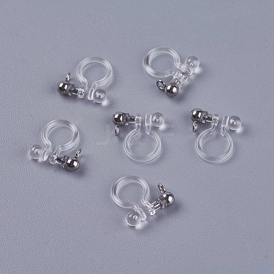 Transparent U Type Alloy Ear Clip PALLOY-WH0009-01P-1