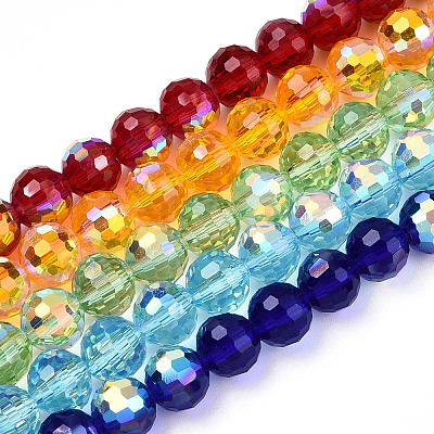 Transparent Electroplate Glass Beads Strands EGLA-N012-001-B-1