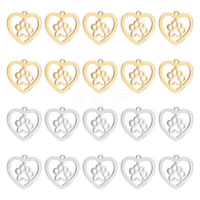 20Pcs 2 Colors 201 Stainless Steel Pendants STAS-UN0045-46-1