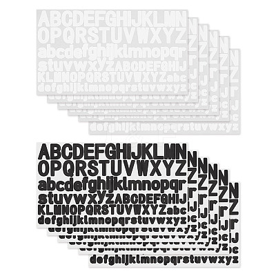 12 Sheets 2 Colors Letter A~Z PVC Waterproof Self-Adhesive Stickers STIC-GA0001-21-1