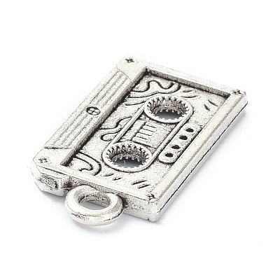 Tibetan Style Alloy Cassette Tape Pendants X-PALLOY-D203-01AS-1