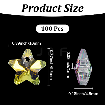 100Pcs Glass Charms GLAA-SP0001-68-1