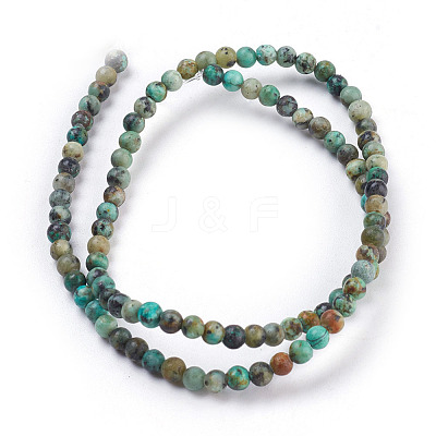 Natural African Turquoise(Jasper) Beads Strands X-TURQ-G037-4mm-1