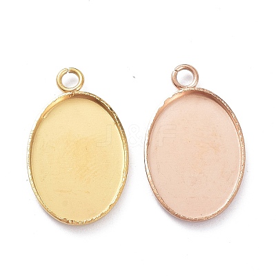 Stainless Steel Pendant Cabochon Settings STAS-XCP0001-38-1