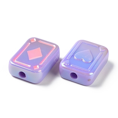 UV Plating Rainbow Iridescent Acrylic Enamel Beads SACR-G034-11F-1