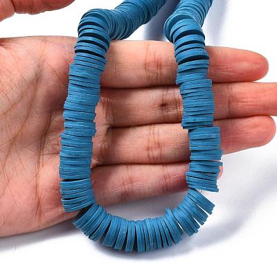 Flat Round Handmade Polymer Clay Beads CLAY-R067-12mm-44-1