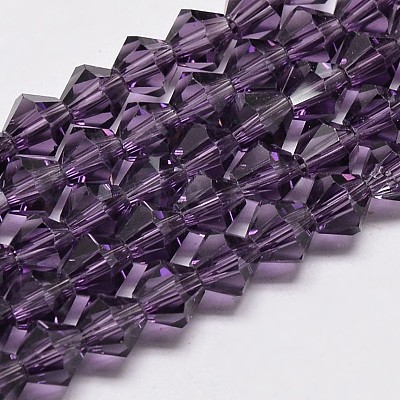 Imitate Austrian Crystal Bicone Glass Beads Strands GLAA-F029-5x5mm-04-1