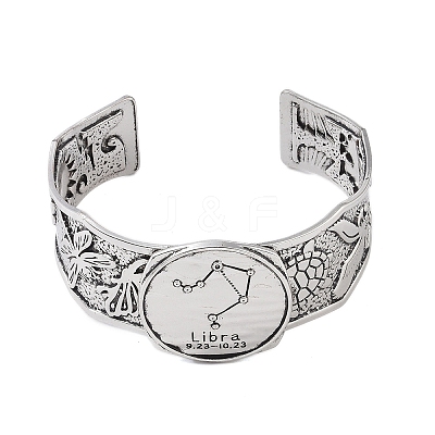 Constellation Alloy Open Cuff Bangles for Women Men BJEW-C064-01AS-10-1