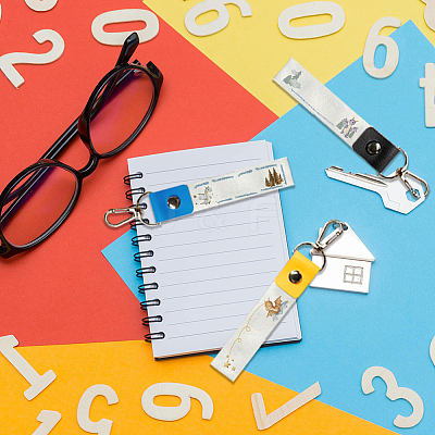 PU Leather & Cotton Name Marker Keychain AJEW-WH0514-037-1
