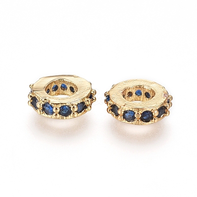 Golden Plated Brass Micro Pave Cubic Zirconia Ling Rings ZIRC-D118-08-6mm-G-1