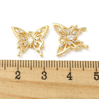 Hollow Brass Micro Pave Cubic Zirconia Pendants KK-H460-51G-1