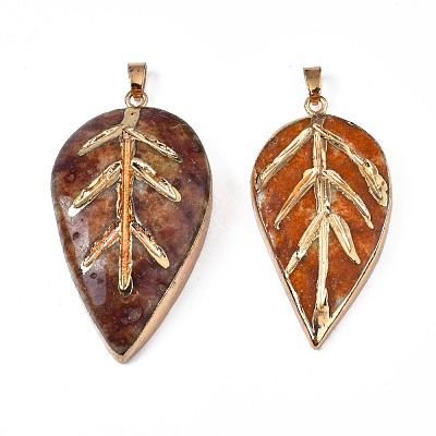Natural Agate Big Pendants G-N326-106-1
