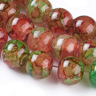 Spray Painted Glass Beads Strands GLAA-A038-C-47-1
