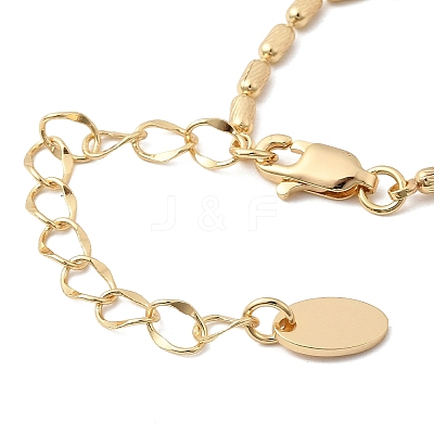 Brass Column Link Chain Bracelet Making AJEW-B189-01G-1
