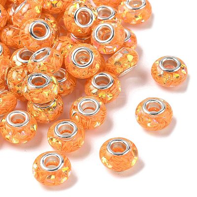 Transparent Resin Rondelle European Beads RESI-S023-21-1