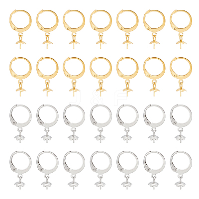 40Pcs 2 Colors 304 Stainless Steel Leverback Earring Findings STAS-UN0046-30-1