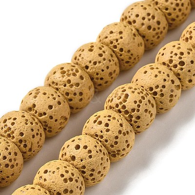 Natural Lava Rock Dyed Beads Strands G-Z036-B01-08-1