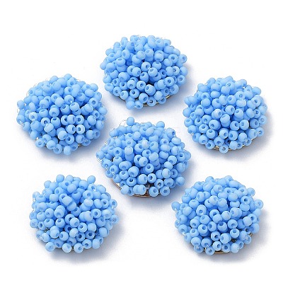 Glass Seed Beaded Cabochons FIND-G058-02H-1