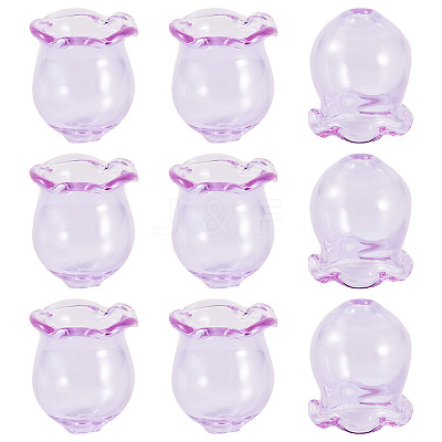 10Pcs Glass Bead Caps for Wind Chimes Making GLAA-BY0001-05G-1