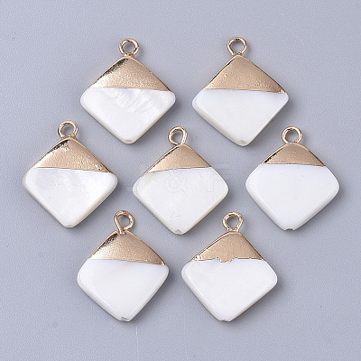 Electroplate Freshwater Shell Pendants LS-X1-SHEL-S276-64-1