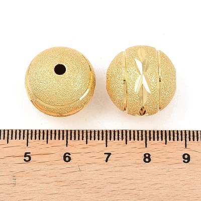 Textured Brass Beads KK-F931-31C-G-1