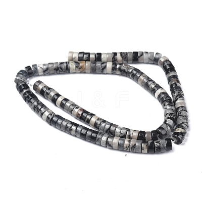 Natural Black Silk Stone/Netstone Beads Strands G-Z006-C23-1