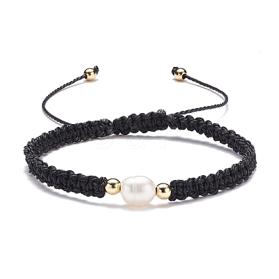 Natural Pearl Braided Bead Bracelets Set BJEW-JB07474-1