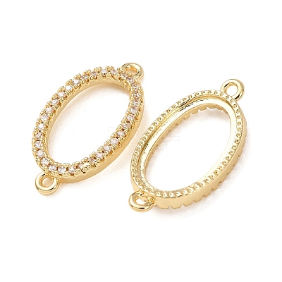 Brass Micro Pave Clear Cubic Zirconia Connector Charms CU-CBA4579-12G-1
