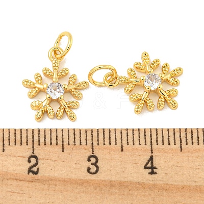 Rack Plating Brass Micro Pave Clear Cubic Zirconia Pendants KK-B093-04B-G-1