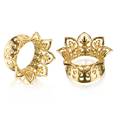 Hollow Out Flower Brass Alloy Ear Tunnels FS-WG7C815-03-1