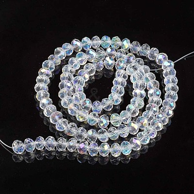 Electroplate Glass Beads Strands X1-EGLA-A034-T6mm-L19-1