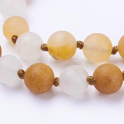 Natural Topaz Jade Beaded Necklaces NJEW-P202-36-B23-1