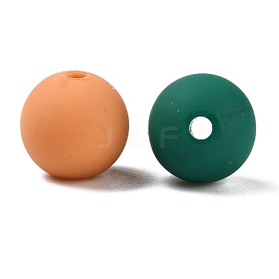 Rubberized Style Imitated Silicone Acrylic Beads MACR-T048-01C-01-1