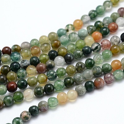 Natural Indian Agate  Round Beads Strands G-P100-01-1