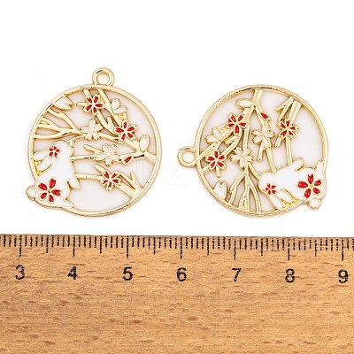 Rack Plating Alloy Enamel Pendants FIND-A040-05A-G-1