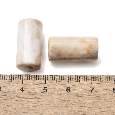 Two Tone Opaque Acrylic Imitation Gemstone European Beads SACR-K005-04C-1